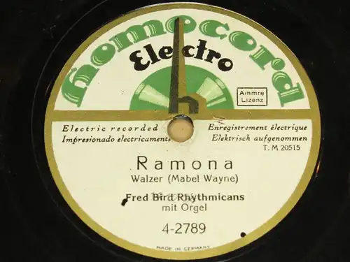 FRED BIRD w. Orch."Ramona & Laugh, Clown, laugh" homocord 78rpm 10"