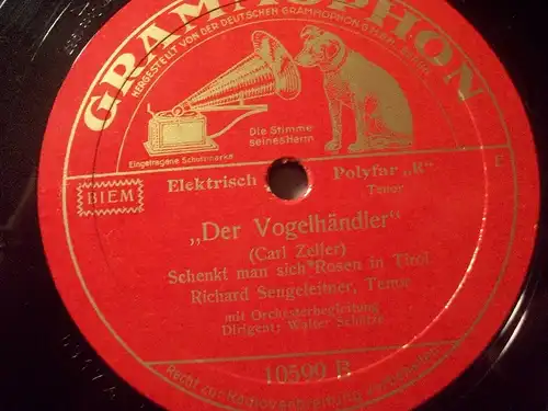 RICHARD SENGELEITNER "Ich bin nur ein armer Wandergesell" 78rpm Grammophon 1937