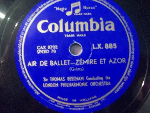 THOMAS BEEHAM "Air De Ballet - Zemire Et Azor" Columbia