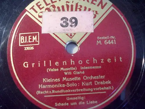 KURT DRABEK "Schade um die Liebe" Telefunken 78rpm 10" ♫ Schellackplatte ♫♫
