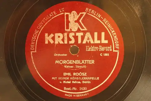 EMIL ROÓSZ with Orch. "GOLD UND SILBER" KRISTALL 78rpm 10"
