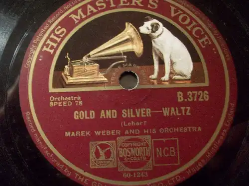 MAREK WEBER & ORCH. "Gold and Silver" HMV 78rpm 10" ♫♫