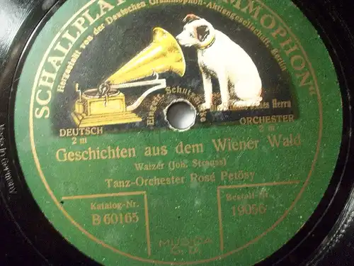 ORCHESTER ROSÉ PETÖSY "Geschichten aus dem Wiener Wald" Grammophon 78rpm 12"