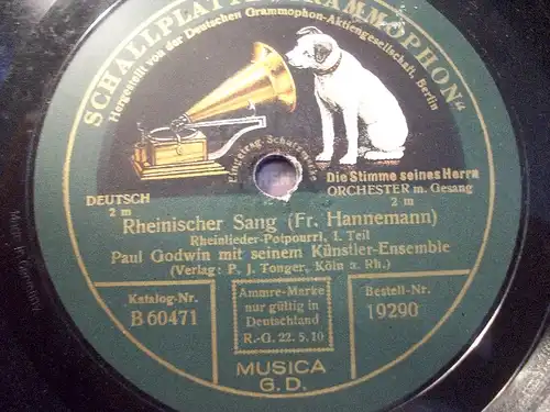 PAUL GODWIN "Rheinischer Sang - Potpourri" Grammophon ♫