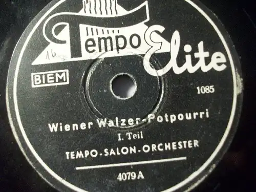 TEMPO-SALON-ORCHESTER "Wiener Walzer-Potpourri - I & II" Tempo Elite 78rpm 10"