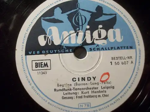 FRED FROHBERG / PETER WIELAND "Cindy - Ich geh allein durch dunkle Straßen" 10"