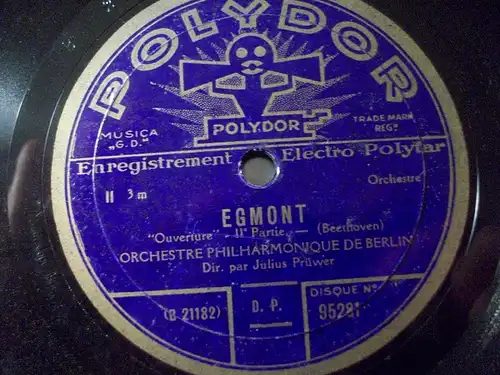 JULIUS PRÜWER "Egmont - Ouvertüre" Polydor 78rpm 12" ♫♫