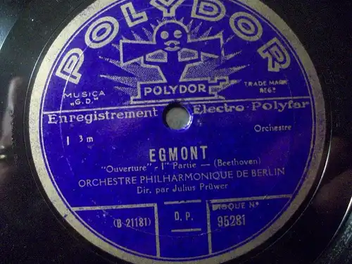 JULIUS PRÜWER "Egmont - Ouvertüre" Polydor 78rpm 12" ♫♫