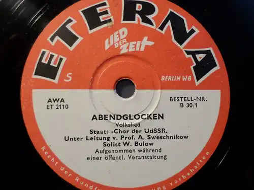 W. BULOW & STAATSCHOR DER UDSSR "Abendglocken / Eintönig klingt das Glöckchen"