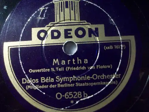 DAJOS BELA SYMPHONIE-ORCHESTER "Martha - Ouvertüre - FLOTOW" Odeon 78rpm 12"