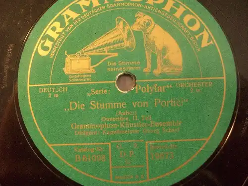 GEORG SCHARF & GRAMMOPHON-ORCH. "Die Stumme von Portici - Ouvertüre" 78rpm 1927