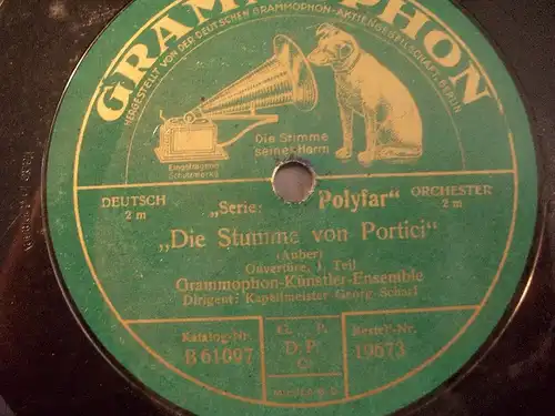 GEORG SCHARF & GRAMMOPHON-ORCH. "Die Stumme von Portici - Ouvertüre" 78rpm 1927