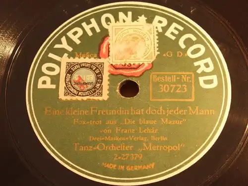 METROPOL "Eine Kleine Freundin hat doch jeder Mann" POLYPHON-RECORD 78rpm 10"