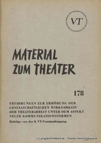 John Hans-Rainer Material zum Theater Nummer 178 Reihe Theater und Gesellschaft Heft 34