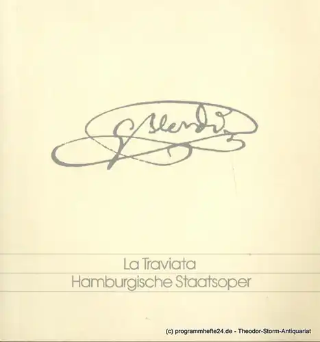 Hamburgische Staatsoper Programmheft La Traviata. Oper von Giuseppe Verdi. 1. Oktober 1998