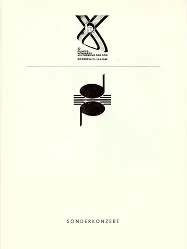 Dresdner Philharmoniker, Dieter Härtwig, Herbert Kegel Programmheft Sonderkonzert X. Bundeskongress Kulturbund der DDR Dresden 17.-19.6.1982