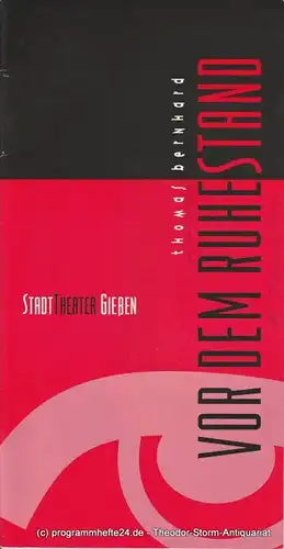 Stadttheater Gießem, Robert Tannenbaum, Anja Eisner Programmheft Vor dem Ruhestand. Premiere 11. November 1995 Spielzeit 1995 / 96 Heft 5