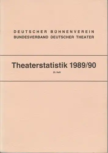 Deutscher Bühnenverein, Bundesverband deutscher Theater, Gerlinde Neitzke-Hensen Theaterstatistik 1989 / 90 25. Heft