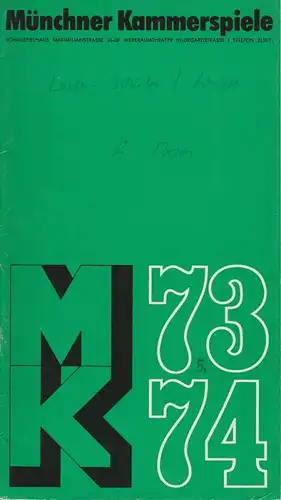 Münchner Kammerspiele, Hans-Reinhard Müller, Hans-Joachim Pavel Programmheft Else Lasker-Schüler: DIE WUPPER. Premiere 17. Februar 1974 Spielzeit 1973 / 74 Heft 5