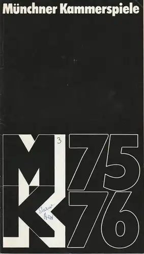 Münchner Kammerspiele, Hans-Reinhard Müller Programmheft Shaw: Der Arzt am Scheideweg. Premiere 22. November 1975 Spielzeit 1975 / 76 Heft 3