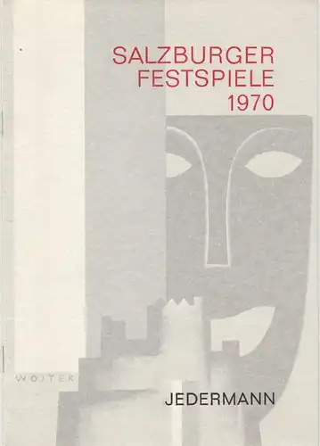 Salzburger Festspiele 1970 Programmheft JEDERMANN. Das Spiel vom Sterben des reichen Mannes. Salzburger Festspiele 1970 Domplatz