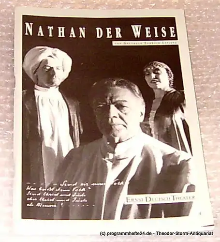 Ernst-Deutsch-Theater Hamburg, Direktion Friedrich Schütter, Wolfgang Borchert: Programmheft Nathan der Weise von Gotthold Ephraim Lessing. Premiere 6. Oktober 1993 Mit Stückabdruck in der Regiefassung. Spielzeit 1993/94. 