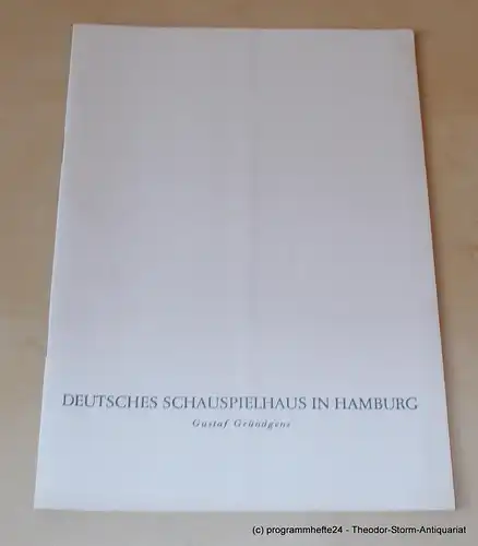 Deutsches Schauspielhaus in Hamburg, Gründgens Gustaf, Kaiser Georg, Penzoldt Günther, Wilken Rolf: Programmheft David und Goliath Mittwoch 9. September 1959 Spielzeit 1959/60 2. 