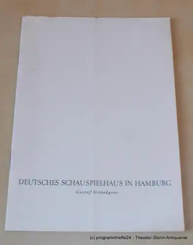 Gründgens Gustaf, Hauptmann Gerhart, Penzoldt Günther, Wilken Rolf: Michael Kramer. Drama in vier Akten. Dienstag, 12. September 1961. Programmheft. Deutsches Schauspielhaus in Hamburg 1961/62. 