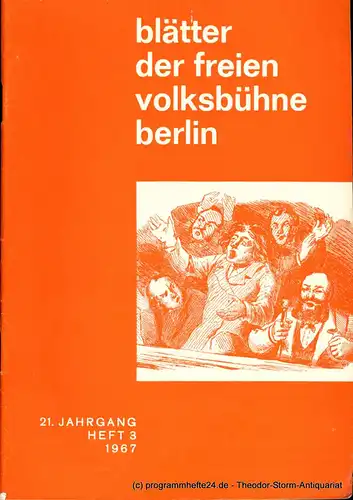Schulz Günter: Blätter der freien Volksbühne Berlin. 21. Jahrgang Heft 3 1967. 
