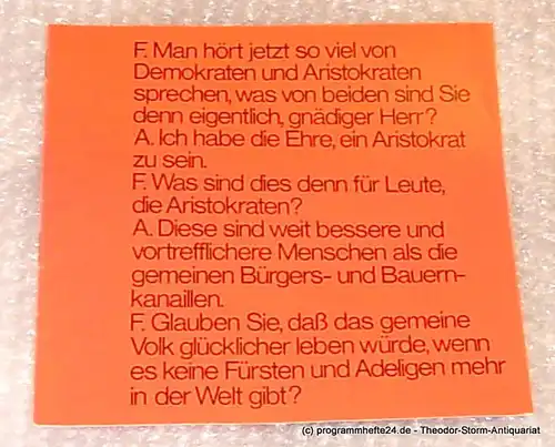 Thalia Theater Hamburg, Intendant Boy Gobert: Die Soldaten von Heimar Kipphardt nach Jacob Michael Reinhold Lenz. Hamburger Erstaufführung. Programmheft Spielzeit 1973/74 Heft 11. 