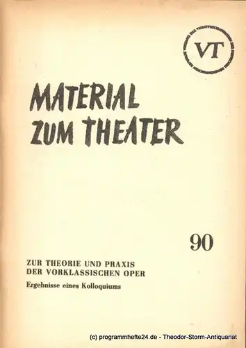 John Hans-Rainer: Material zum Theater Nummer 90 Reihe Musiktheater Heft 19. 