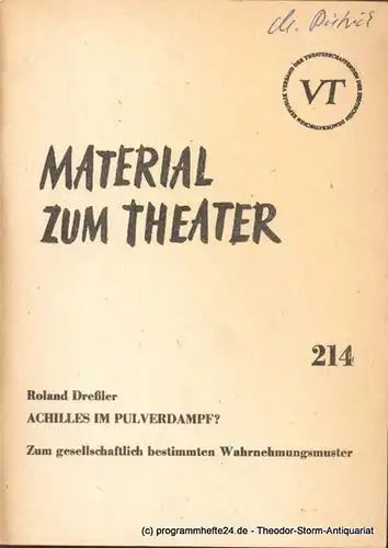 John Hans-Rainer Material zum Theater Nummer 214 Reihe Theater und Gesellschaft Heft 48