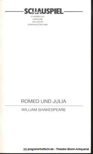 Schauspiel Frankfurt, Eschberg Peter, Bien Henrik: Programmheft Romeo und Julia von William Shakespeare. 23.9.1998 Spielzeit 1998/99. 