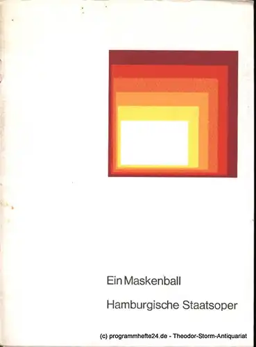 Hamburgische Staatsoper, Intendant August Everding: Programmheft Ein Maskenball. 21. Februar 1976. Wiederaufnahme. 