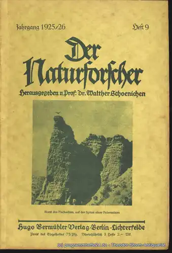 Schoenichen Walther ( Hrsg. ): Der Naturforscher Jahrgang 1925/26 Heft 9. 