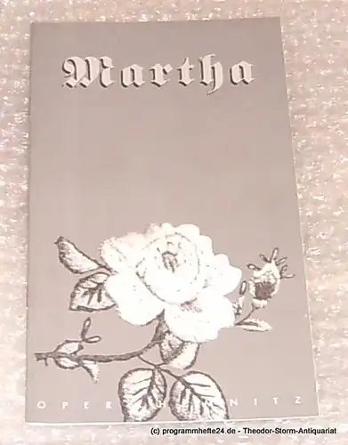 Die Theater Chemnitz, Leimert Volkmar: Programmheft Martha. Premiere 25. Dezember 1996 Spielzeit 1996/97. 