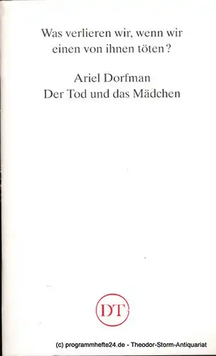 Deutsches Theater in Göttingen, Heinz Engels: Programmheft Der Tod und das Mädchen von Ariel Dorfmann Blätter des Deutschen Theaters in Göttingen Spielzeit 1992/93 XLIII. Jahr Heft 629. 