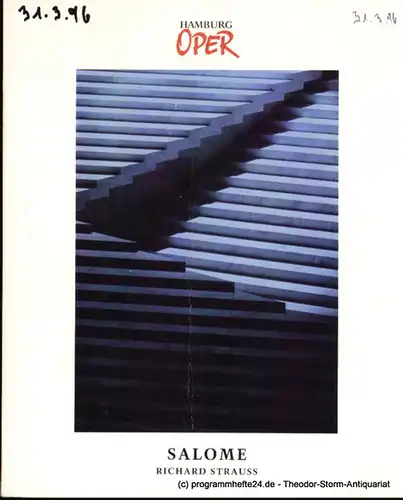 Hamburgische Staatsoper, Angermann Klaus, Sommer Uwe, Cordes Annedore: Programmheft zur Premiere Salome von Richard Strauss am 9. April 1995. 