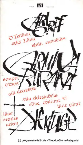 Städtische Theater Chemnitz, Rolf Stiska, Leimert Volkmar: Programmheft Die Kluge. Die Geschichte von dem König und der klugen Frau von Carl Orff. Premiere 15. April 1994. Spielzeit 1993 / 1994 Opernhaus. 