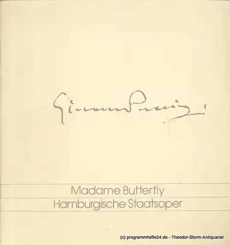Hamburgische Staatsoper: Programmheft Madame Butterfly. 7. November 1997. 