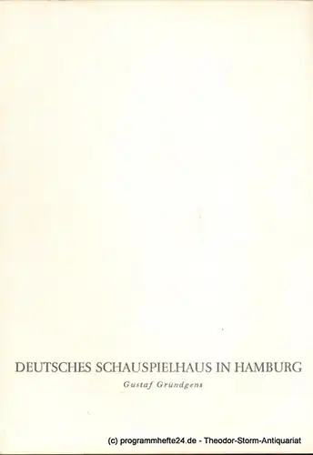 Deutsches Schauspielhaus in Hamburg, Gustaf Gründgens, Penzoldt Günther, Clausen Rosemarie ( Fotos ): Programmheft Die kleine Frau Moliere. Schauspiel von Jean Anouilh. 8. April 1960. 1959 / 60 Heft 12. 