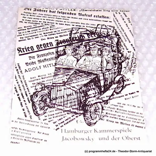 Hamburger Kammerspiele, Allgayer Wilhelm: Programmheft Jacobowsky und der Oberst. Komödie einer Tragödie von Franz Werfel. Blätter der Hamburger Kammerspiele 7. Heft Spielzeit 1964 / 65. 