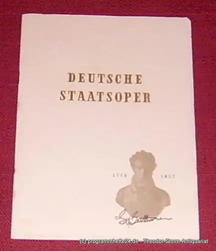Deutsche Staatsoper Berlin: Programmheft Fidelio. Oper von Ludwig van Beethoven. Mittwoch 7. Oktober 1953. 