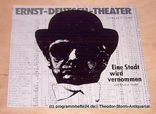 Ernst-Deutsch-Theater, Friedrich Schütter, Wolfgang Borchert: Programmheft Eine Stadt wird vernommen. ( Knuckle ). Psycho-Thriller von David Hare. Premiere 13. Januar 1977. Spielzeit 1976 / 77. 