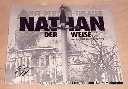 Ernst-Deutsch-Theater, Friedrich Schütter, Wolfgang Borchert: Programmheft Nathan der Weise. Dramatisches Gedicht von Gotthold Ephraim Lessing. Premiere 22. Januar 1976. Spielzeit 1975 / 76. 