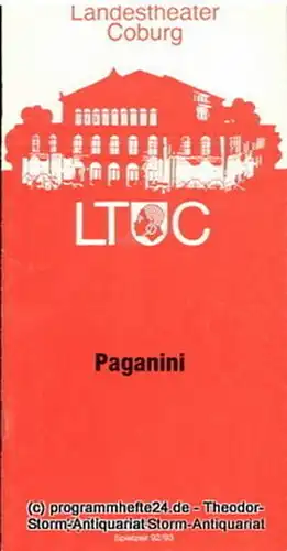 Landestheater Coburg, Ernö Weil, Claus J. Frankl: Programmheft Paganini. Operette von Paul Knepler und Bela Jenbach. Premiere 3. Oktober 1992. Programmhefte des Landestheaters Coburg Spielzeit 1992 / 93 Heft 3. 