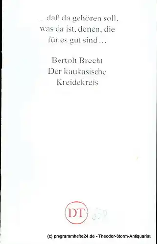 Deutsches Theater Göttingen, Heinz Engels: Programmheft Der kaukasische Kreidekreis von Bertolt Brecht. Premiere 19. Februar 1994. Spielzeit 1993 / 94 Heft 638. 