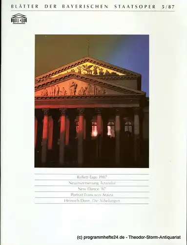 Bayerische Staatsoper, Wolfgang Sawallisch: Blätter der Bayerischen Staatsoper, Spielzeit 1986 / 87 Heft 5/87. 