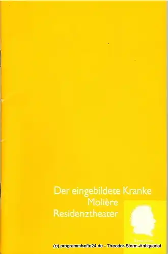 Bayerisches Staatsschauspiel, Eberhard Witt, Thomas Potzger: Programmheft Der eingebildete Kranke. Komödie von Jean-Baptiste Moliere. Premiere 15. März 1994 im Residenztheater. Spielzeit 1993 / 94 Programmheft Nr. 10. 