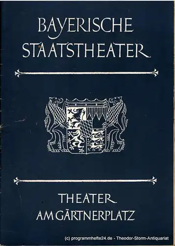 Bayerische Staatstheater, Theater am Gärtnerplatz, Rudolf Hartmann, Walter Boß: Programmheft Martha oder Der Markt zu Richmond. Spielzeit 1954 / 55 Heft 4. 